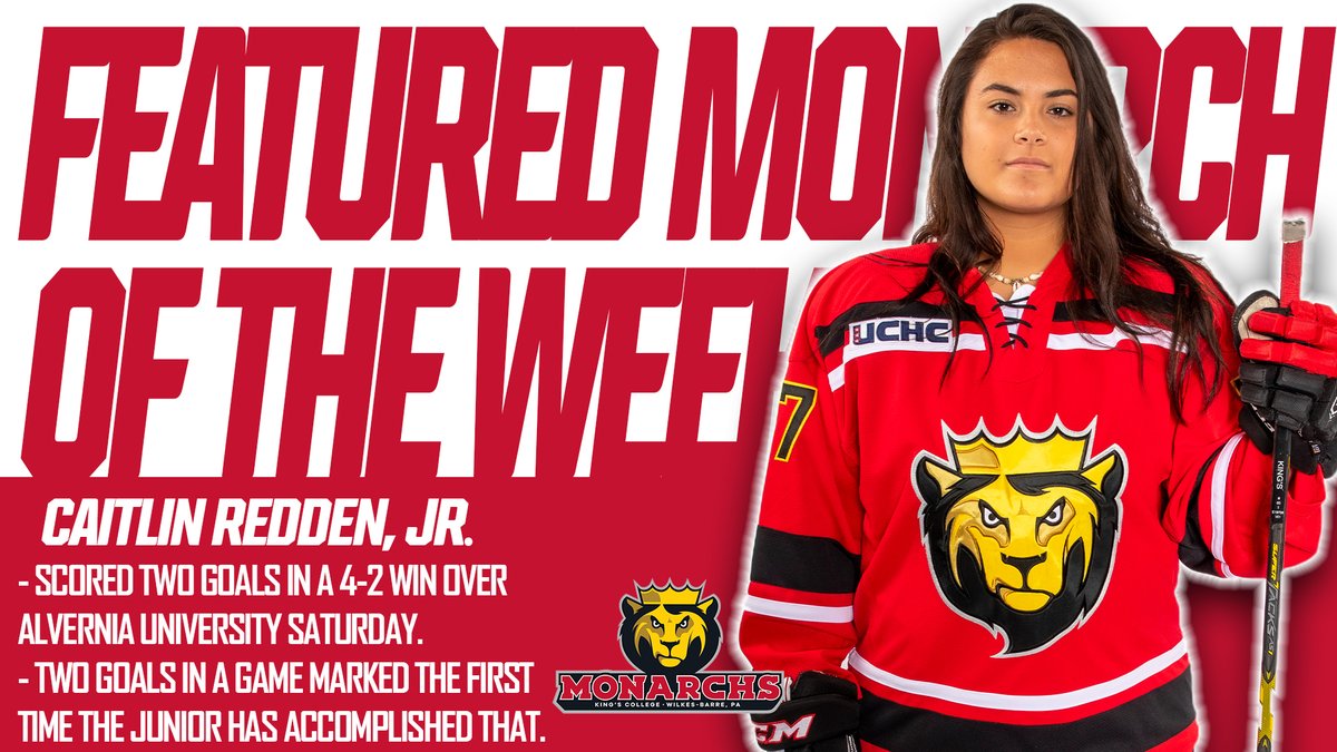 FEATURED MONARCHS | Congratulations to our two Featured Monarchs of the Week, both from the ice!! Alex Acosta of <a href="/KingsMHockey/">King's Men's Hockey</a> and Caitlin Redden of <a href="/KingsWHockey/">King's College Women’s Hockey</a>! Read about both players at kingscollegeathletics.com! #MonarchNation #EarnTheCrown