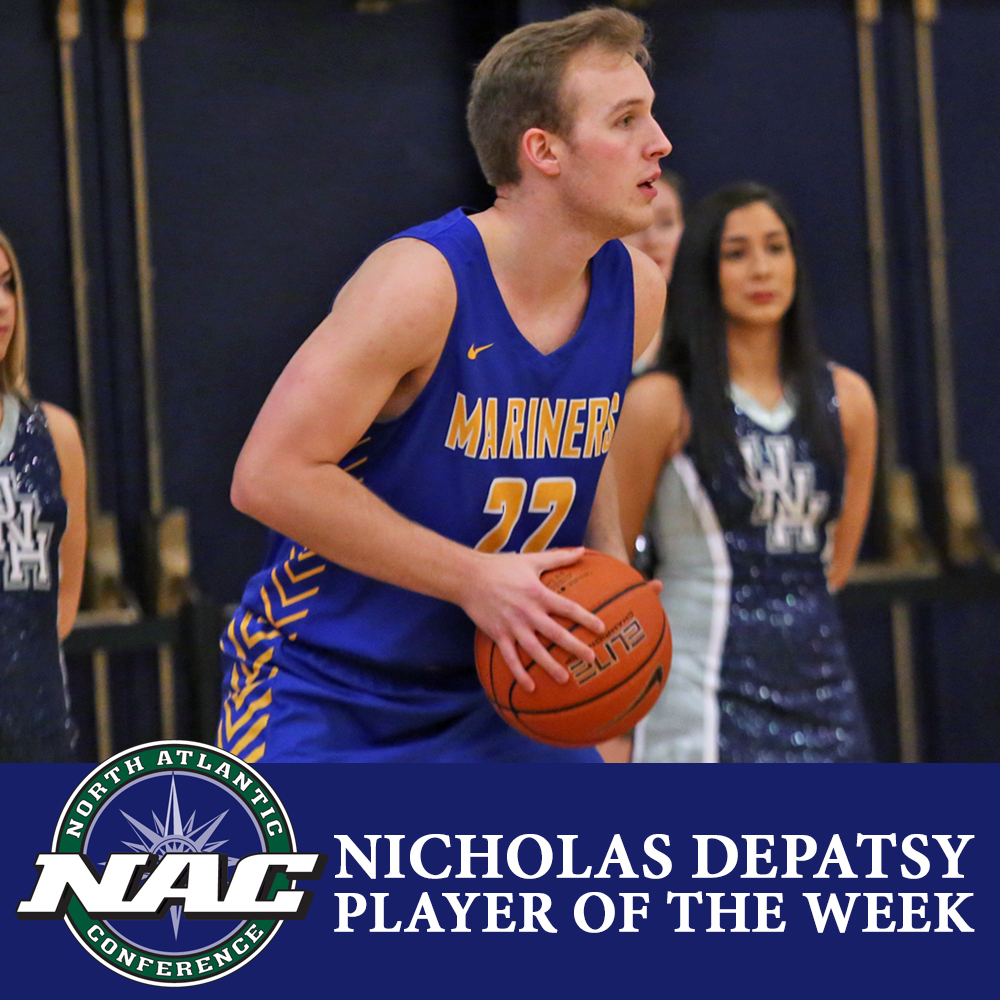 MarinersSports's tweet image. .@MainemaritimeMB's DePatsy Tabbed #NACmbb Player of the Week #MaineMaritime #RespectTheAnchor 🏀⚓️| bit.ly/38rmlPF