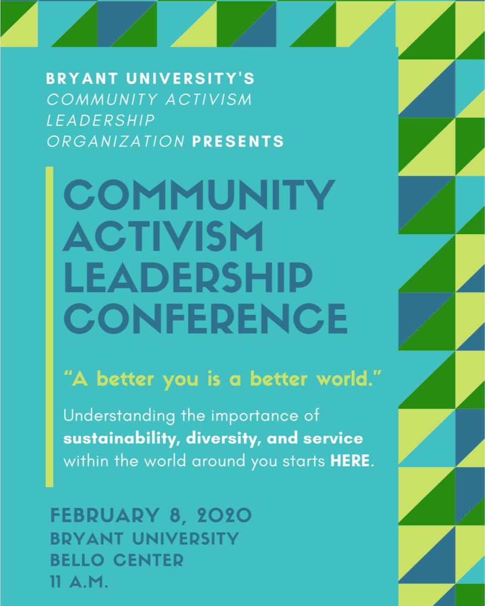 Join @bryantuniversitycalo as they conduct their first Community Activism Leadership Conference next semester! More information to come within the next few posts, keep a look out!