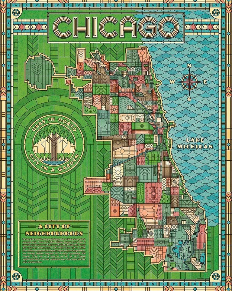 TransitTees's tweet photo. NEW poster inspired by the Prairie style of Frank Lloyd Wright! #franklloydwright #prariestyle #arcitecture #chicago #transittees https://t.co/WFABDsdPI5
