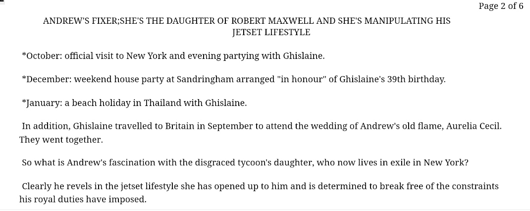 He was seeing a fair bit of Ghislaine, wasn't he? So what was Andrew's fascination with the tycoon's daughter?
