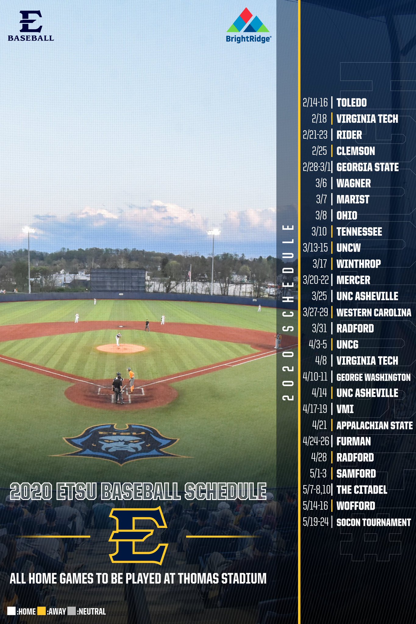 etsu-baseball-on-x-2020-schedule-release-we-are-excited-to-announce-30-home-games-this-year-at-thomas-stadium-don-t-miss-your-chance-to-catch-the-2020-squad-in