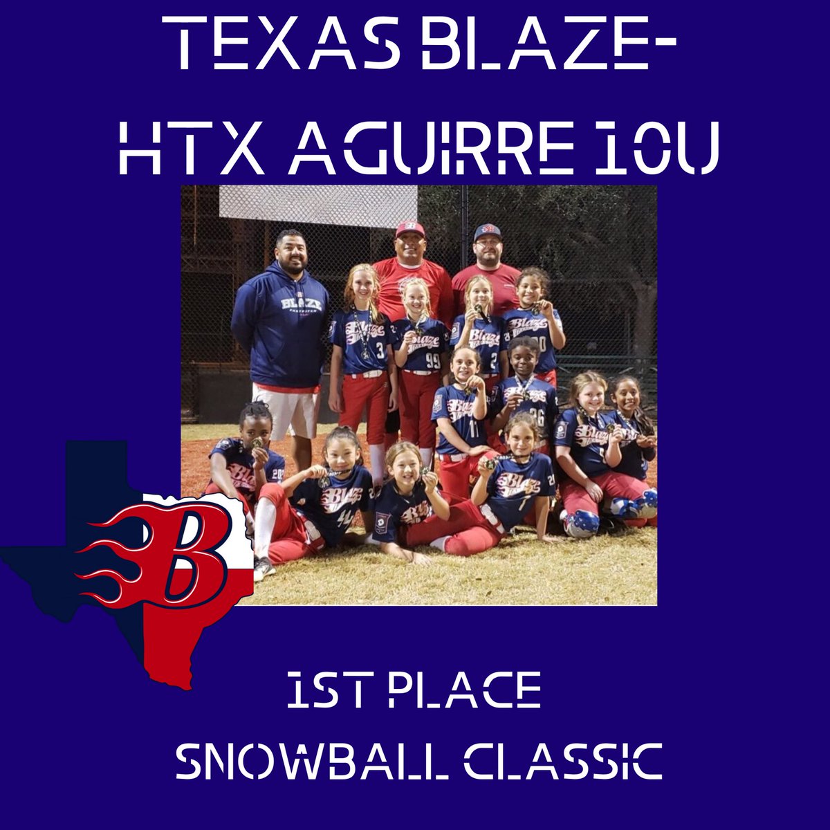 BlazeFastpitch's tweet photo. Congratulations  to Texas Blaze-HTX Aguirre 10u for taking 1st place this past weekend!!! 🥇🥎
#bBlaze #bDetermined #bStrong https://t.co/btJ9820K3W
