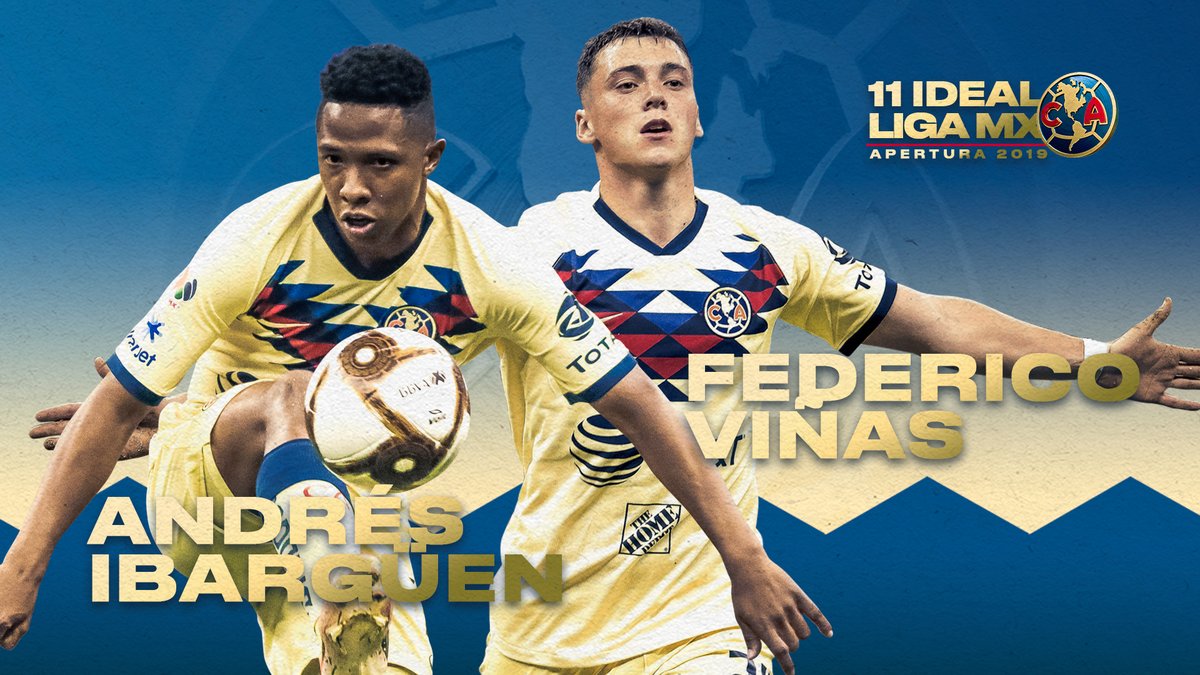 ClubAmerica's tweet photo. 🦅🦅 @federicovinas98  y Andrés Ibargüen presentes en el #11Ideal de la semifinal del #Apertura2019 👏👏

#SOMOSAMÉR1C4 🦅 https://t.co/5wJISIw4cP
