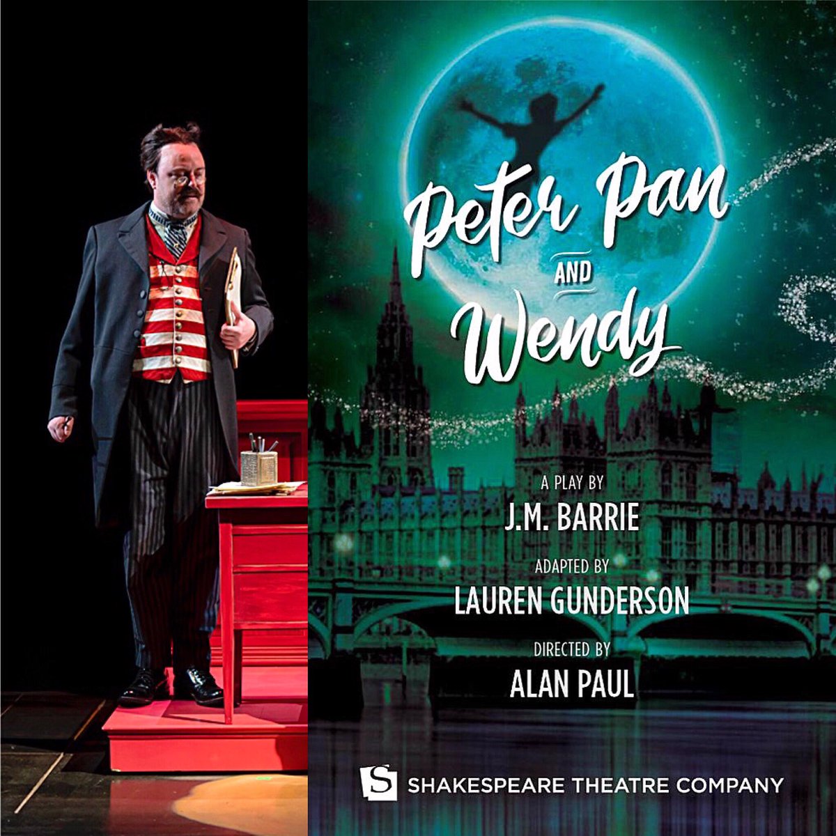 Factory449's tweet photo. Happy Opening to @Factory449 company member TOM STORY, currently playing Smee in @ShakespeareinDC’s PETER PAN AND WENDY, adapted by @LalaTellsAStory & directed by Alan Paul! The production runs through January 12, 2020. #stcpeterpanandwendy #f449 #jmbarrie #dcarts #dctheatre https://t.co/C4oL6nT2cm