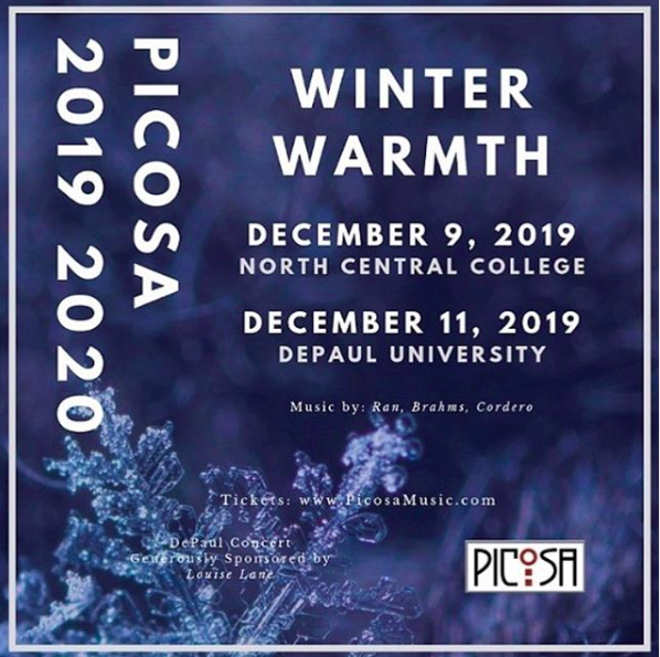 PicosaMusic's tweet photo. Take a break from the chill of winter and join us for our 'Winter Warmth' concert series tonight at @northcentralcol and on 12/11 at @DePaulSOM at the Allen Recital Hall. Visit this link for more information, we hope you'll join us!
https://t.co/XQoVvpR34t
#concert #chambermusic https://t.co/qLRQsIgaas