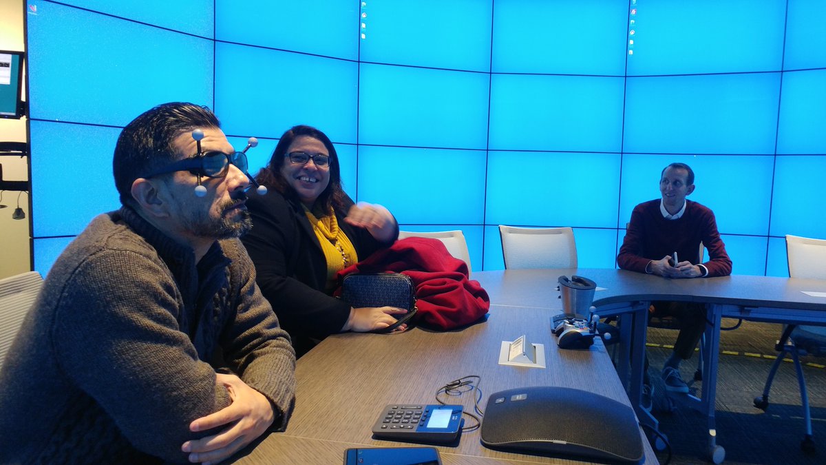 Some of our team had the opportunity to tour the ASPR BARDA Innovation Lab in DC on Friday. Those glasses with antenna-type appendages allow the wearer to control 3D images shown on the TV screens.