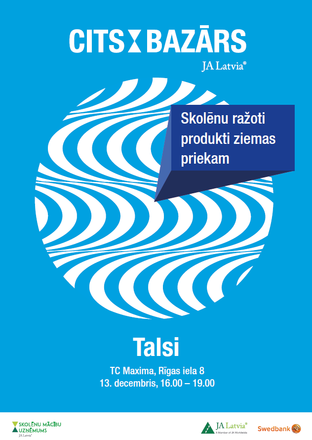 talsu2vsk's tweet photo. Aicinām apmeklēt Skolēnu mācību uzņēmumu reģionālo pasākumu Talsos “CITS BAZĀRS”.
Vairāk lasi: https://t.co/K7ByrFBctp https://t.co/i5zqp1WiTr