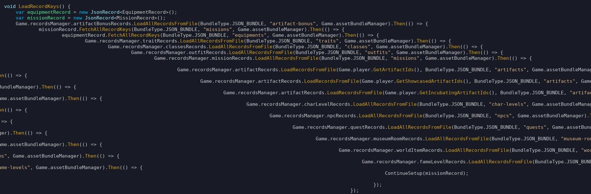 accidentalrebel's tweet photo. Finally found the cause of the long compile times for one particular Unity script (70 minutes per script change). It was caused by nested and sequenced code. Don't ask why I made it that way. #gamedev #unity #histohunters https://t.co/1uSB0dBV3r