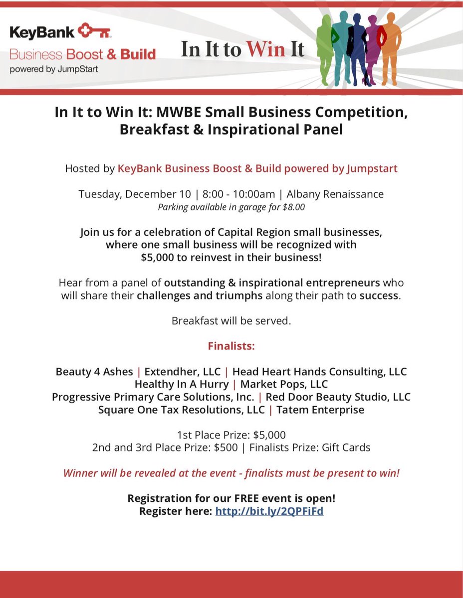 extendher's tweet image. Our team will be pitching tomorrow as a finalist at the MWBE Small Business Competition hosted by @CEG_NY and Keybank!

We will be competing against other small businesses in the Capital Region for $5,000💰

We hope to see you there!

Wish us luck 😀