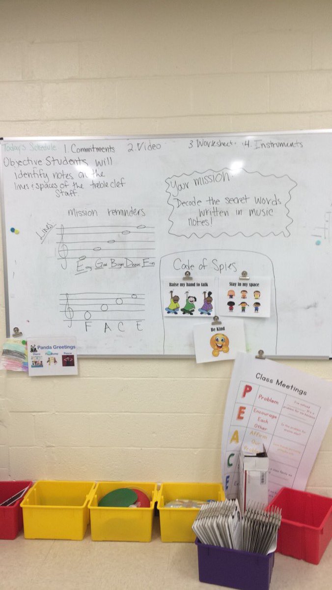 MsDohler_Music's tweet photo. Mission reminders and Code of Spies from the mission 3rd graders completed last week! They decoded secret words written in music and saved the world! @HalsteadAcademy https://t.co/UDHUvedbAo