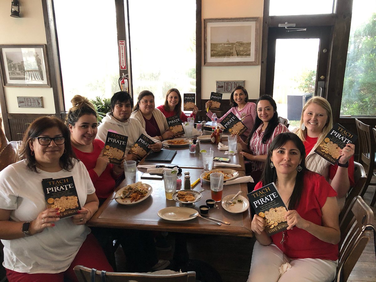 Amy_A_Ruvalcaba's tweet photo. Great discussions today during our “Teach Like a Pirate” book study. Passion, Immersion, Rapport, Ask and Analyze, Transformation, and Enthusiasm! #tlap #GarrigaProud 
🏴‍☠️ 🦜 📚
@VielmaSilva @NoraGarcia4th @Crosacan2Rosa @EliudAguilarbil @vw4210 @mrshgarcia4 https://t.co/QiUOhzvan9