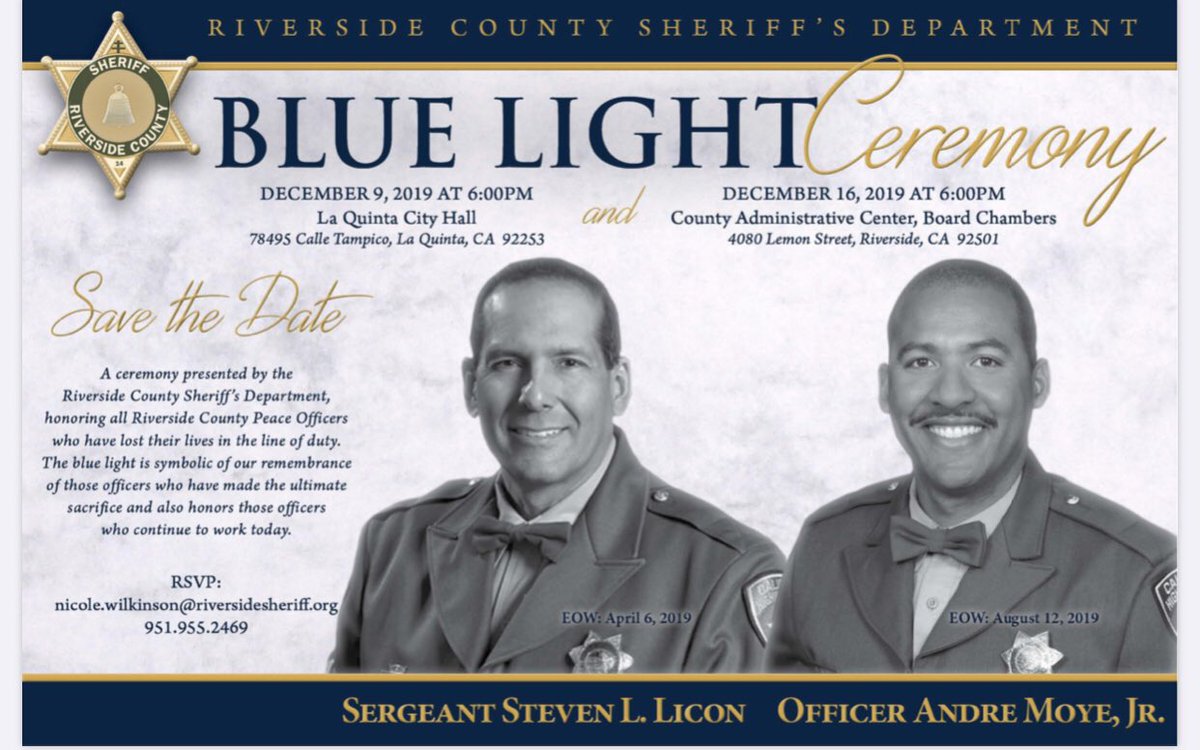 HeyKitty's tweet photo. La Quinta City Hall shines blue tonight for our fallen officers. While all fallen officers are remembered @CHP Officer Licon and Officer Moye who were killed in the line of duty this year will be honored at this year’s #BlueLightCeremony it starts at 6:00 p.m. https://t.co/WRsSu2uIZk