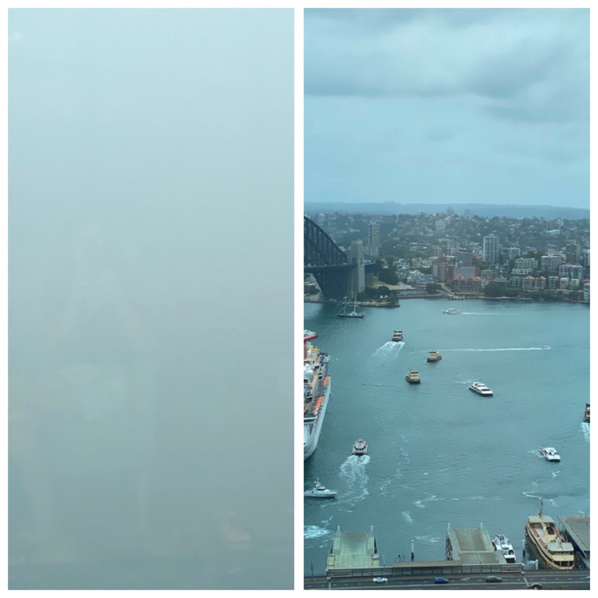 Such an eerie feeling in #sydneysmoke #sydney today. We’ve never seen it this bad from our <a href="/Intuit/">Intuit</a> <a href="/QuickBooksAU/">QuickBooks Australia</a> office. Same view... very different conditions