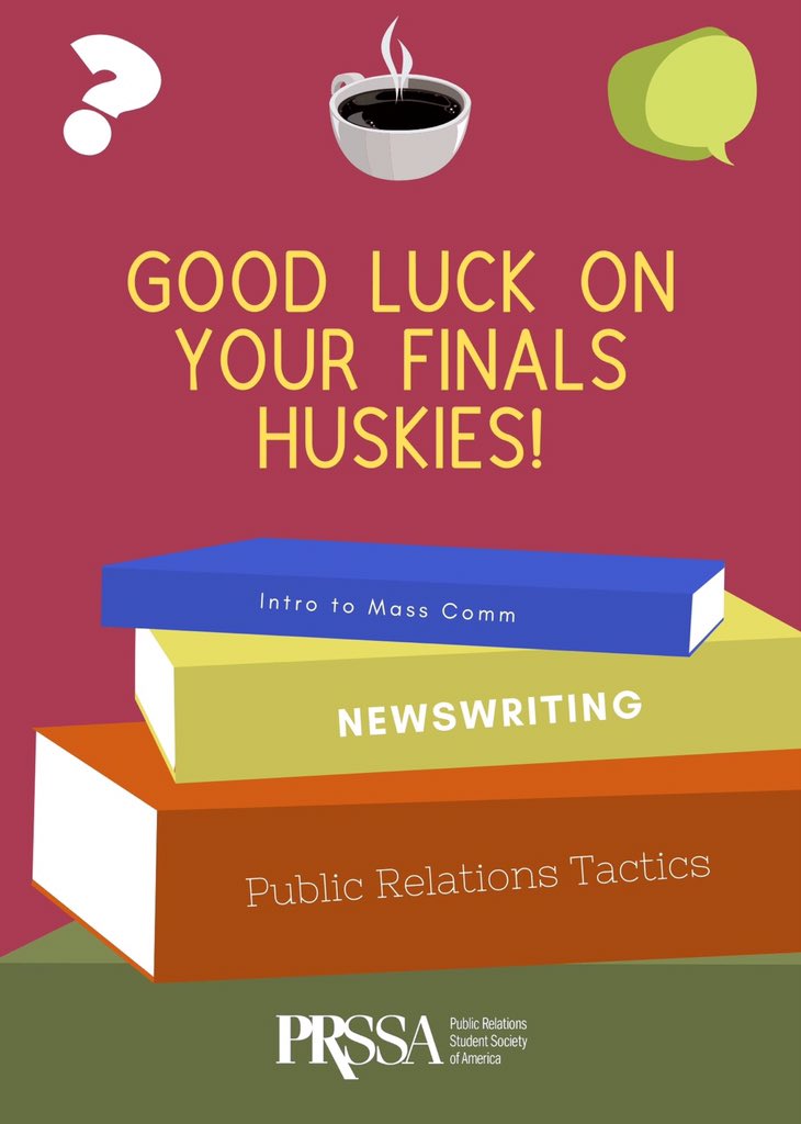 BloomUPRSSA's tweet photo. Hope all you Huskies rocked the first day of finals! Sending good vibes for the rest of the week from #bloomu PRSSA📚✏️ https://t.co/mn7rKOE8Eq