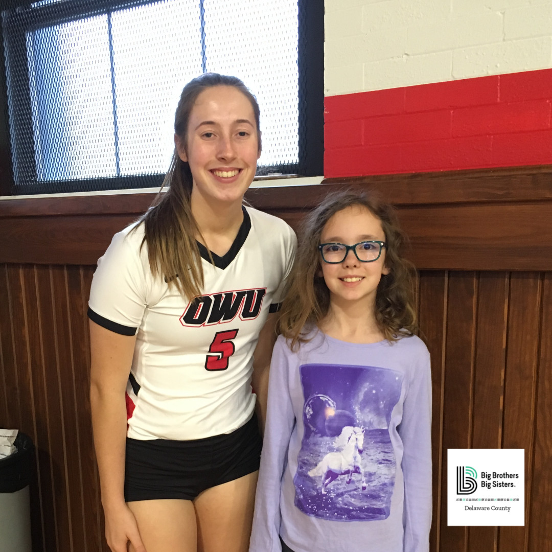 BBBSCentralOH's tweet photo. #MatchOuting: Delaware school-based program littles watched their #Bigs play on the @OhioWesleyan women's volleyball team. #Littles participated in a hands-on clinic after. Littles had a great time eating pizza, cheering on their Bigs, and learning some volleyball skills. https://t.co/gtPGEAmONb