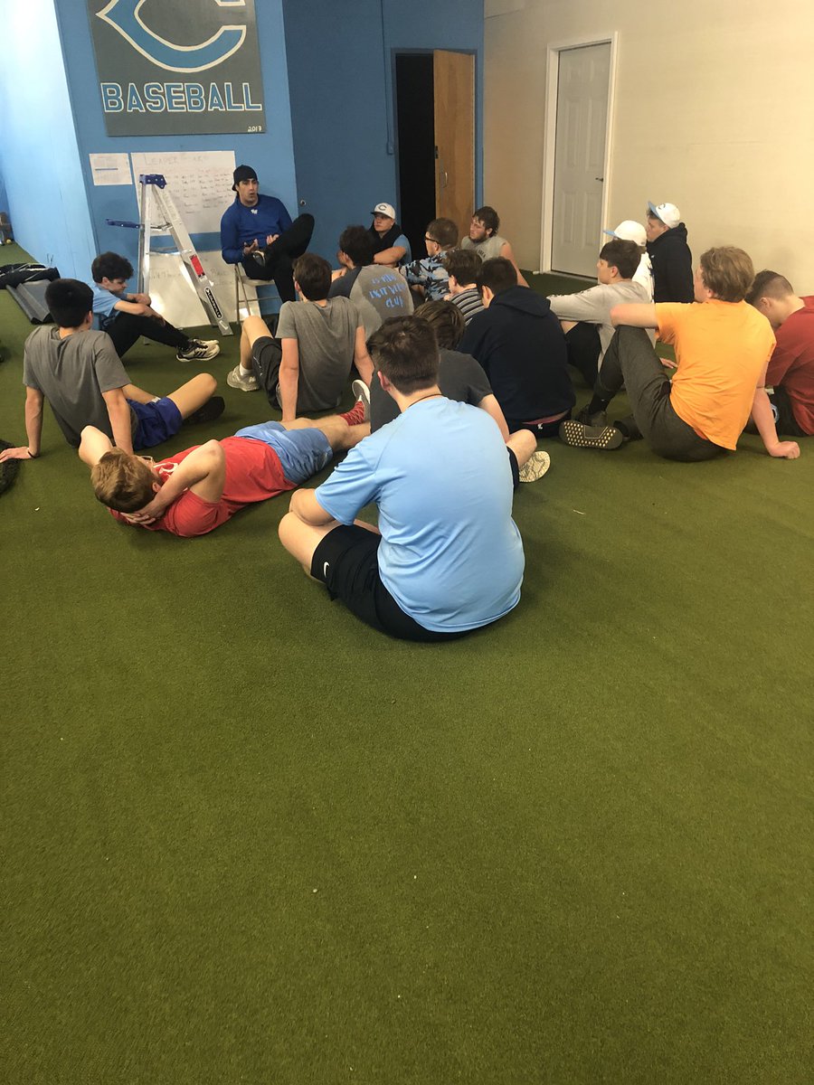 csheph00's tweet photo. Loved this pic!! @ThatCoachCA had our boys locked in! Not just talking baseball. Love this guy! https://t.co/CUoiUPkwcY
