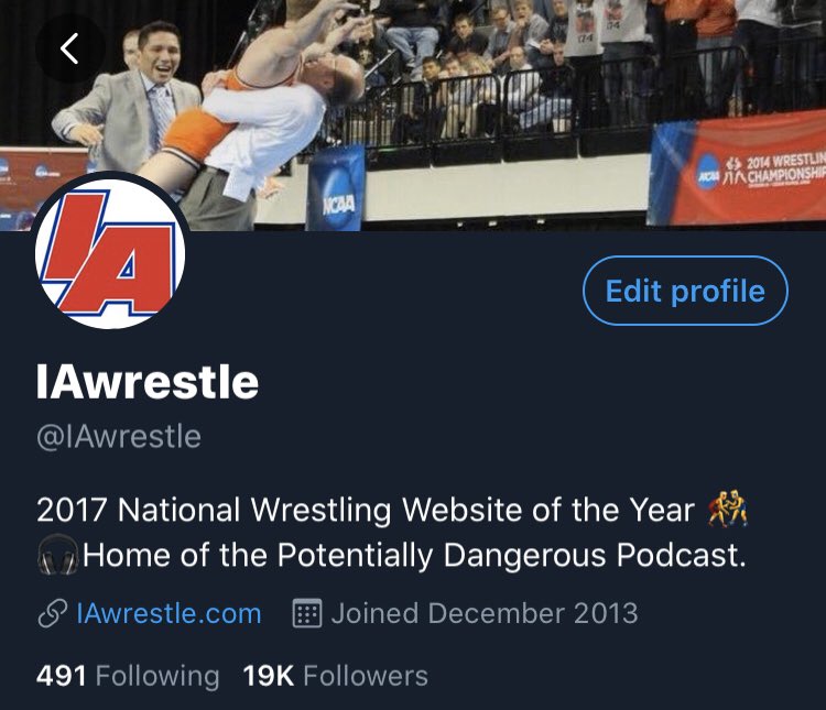 IAwrestle's tweet photo. Thank you crazy wrestling fans for following @IAwrestle 

Since we hit 19k we will do a giveaway. 

RT+Like Post for chance at a #WarAtWestGym singlet https://t.co/Ptw5HMDDvH