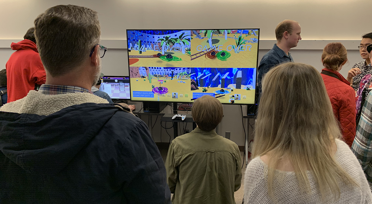 UtahCoE's tweet photo. The @UUtah Entertainment Arts &amp; Engineering @eae_gamerU #VideoGameDevelopment program held another successful #EAEPlay event Dec. 6. Check out our story and photo gallery https://t.co/SKcMyjI8ZR https://t.co/jNhs3NwgxH