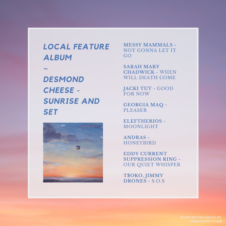 💗 HUGE THANKS 💗 to <a href="/synmedia/">SYN</a> who have just announced 'Sunrise and Set', the hypnotic new album from #DesmondCheese as their local feature this week 😍

🌅Available on all good streaming services now! gyro.lnk.to/SunriseAndSet🌄