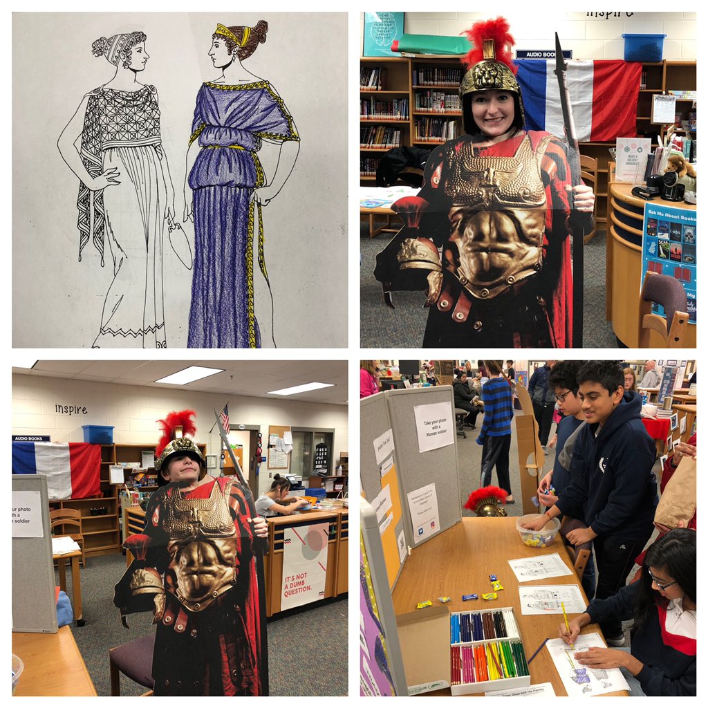 mbonner_LCPS's tweet photo. Montage Monday! Here are some glimpses of our Latin Club’s station at Big Night Out @JML_MS_Official last Friday. Huge thank you to everybody that came by and the awesome students who represented Latin most excellently! #takeLatin #kingoflanguage https://t.co/7Fr6S9d7uc