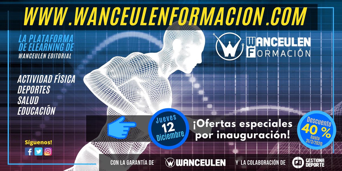 3⃣2⃣1⃣.... WANCEULEN SL lanza, el Jueves día 12 de diciembre,   su plataforma de formación on line <a href="/WanceulenForma/">Wanceulen Formación</a> wanceulenformacion.com.   #formacióndeportiva #descuentosdelanzamiento #garantíawanceulen  #wanceulen  #wanceuleneditorial #wanceulenformacion #gestionadeporte