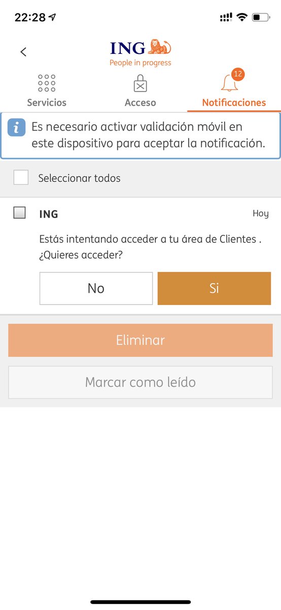emateosg's tweet photo. @ING_es Esta es la normalidad 

Lo de la validación a través de la app es una broma de mal gusto. Llevo DÍAS así https://t.co/qZGHoZXqIR