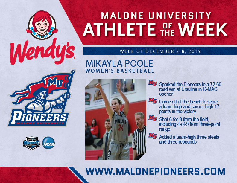 maloneathletics's tweet photo. Congrats to Mikayla Poole, the Malone Athlete of the Week for December 2-8! https://t.co/hdsGtW8rZu