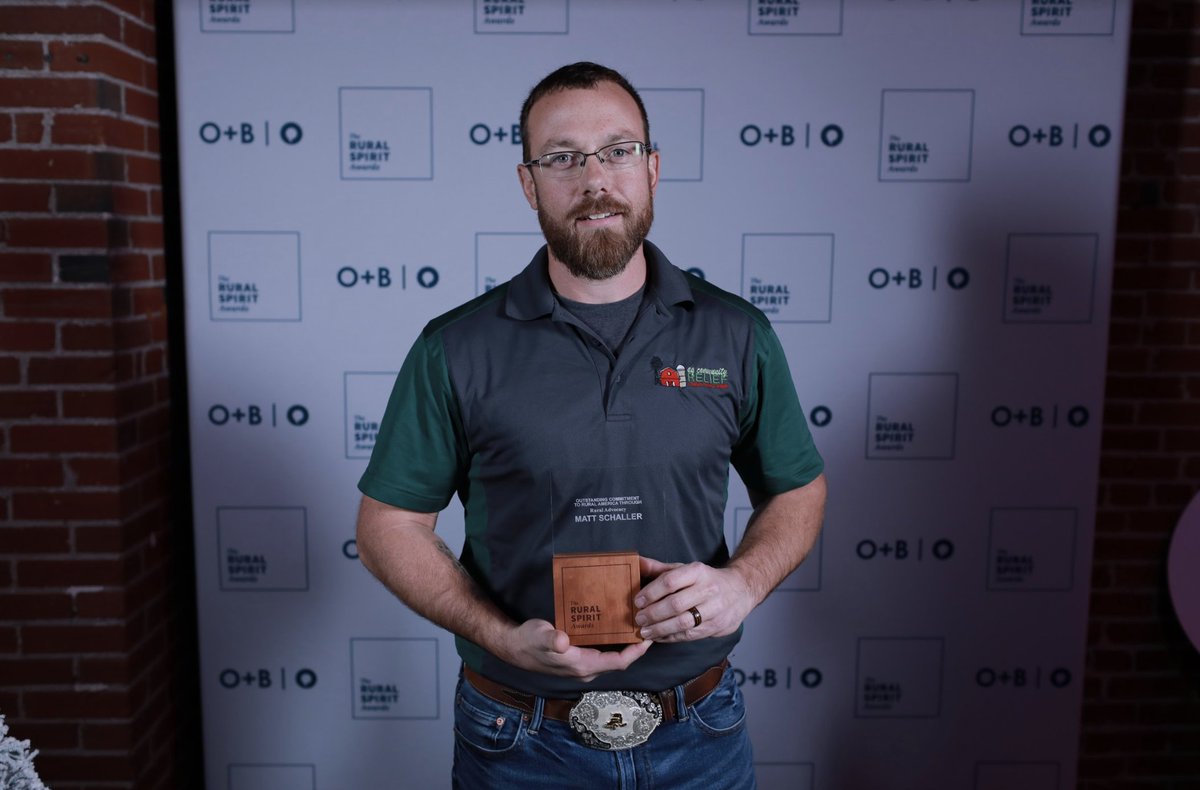 obpagency's tweet photo. Rural Advocacy Award Winner: Matt Schaller - President, @AgComRelief 

#ruralspiritawards19 #ruralspirit #ruraladvocacy https://t.co/7lJHAcf66I