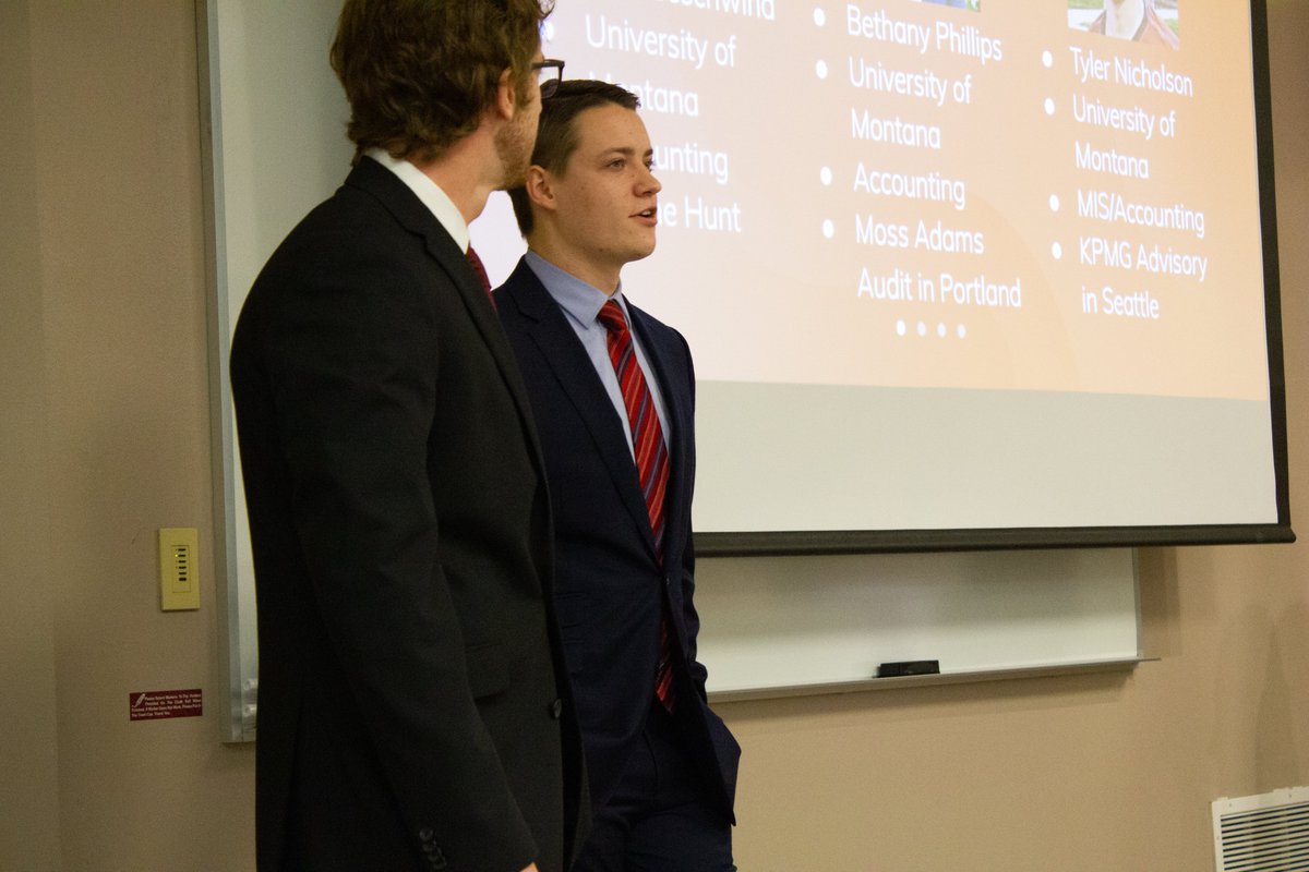 UMontanaBiz's tweet photo. Congratulations to our Master of Accountancy students on their terrific presentations this morning and thank you to all our alumni and Montana Accounting Circle members that were able to attend! #MontanaMeansBusiness #MAcct #CPA https://t.co/KHF1iIt6jb