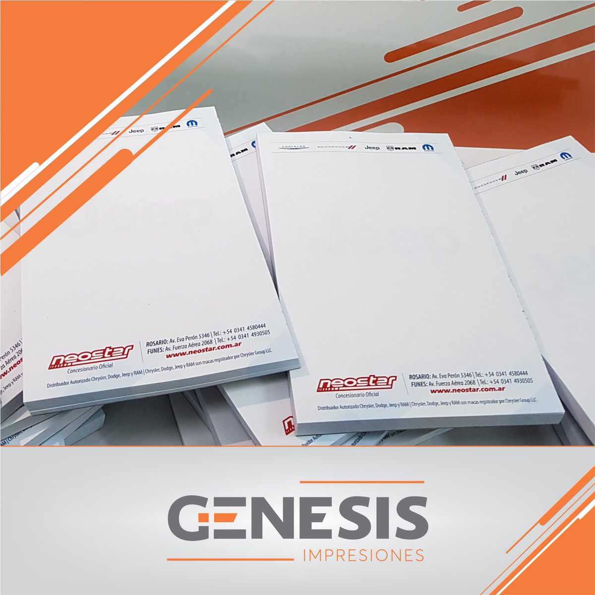 Genesisimpresio's tweet photo. Seguimos la producción de #Anotadores 📄
Ahora el turno de #jeep #dodge #ram #mopar de la mano de #neostar
Trabajos que causan una buena impresión....
Consulta Presupuesto
📱3416840400
📍Callao 3054 - Rosario
🌎 https://t.co/iWPbtOlVmb
#imprenta
#grafica
#vinilo
#lonas https://t.co/cLdG7oJDX1