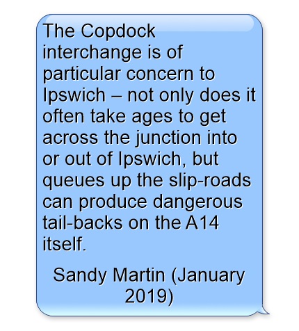quotes_sandy's tweet photo. The Copdock Interchange is of particular concern – but I have done nothing about this @sandyofipswich @HighwaysEAST @transportgovuk @suffolkcc @suffolkchamber @ipswichgov #ipswich #suffolk #felixstowe #a12 #a14 #J55 #copdockinterchange #orwellbridge #J33 #GeneralElection19 https://t.co/6VRqHTYv2p