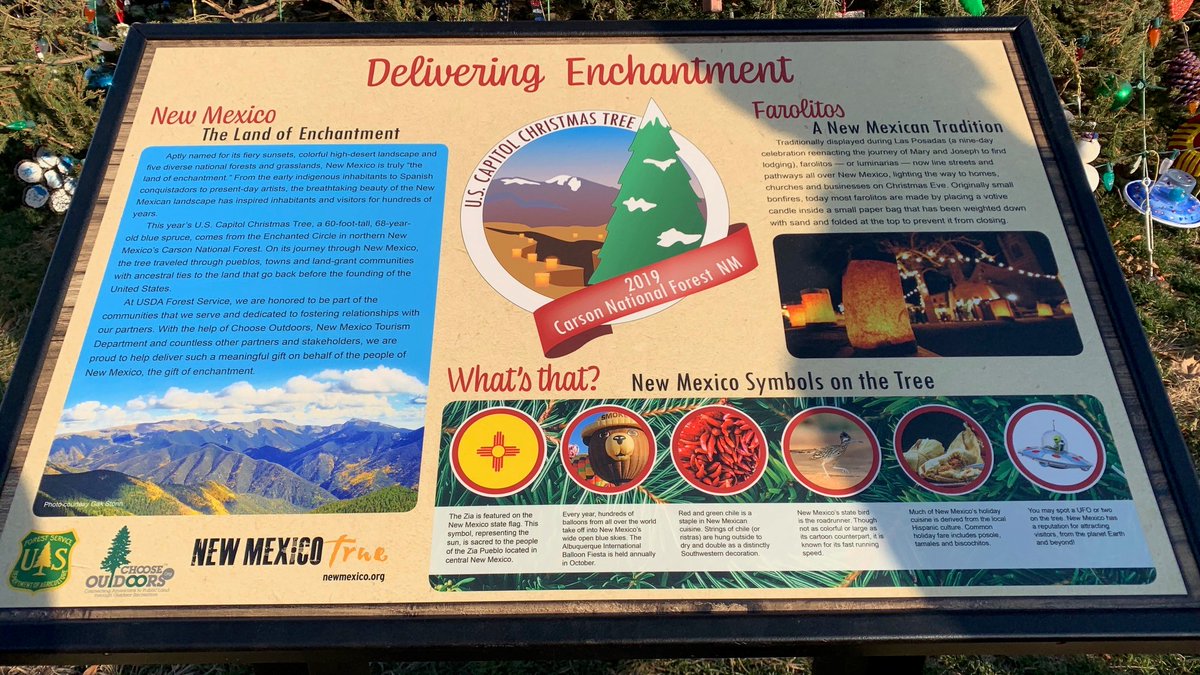 AmericanForests's tweet photo. “This tree embodies the spirit of unity. It reminds us that even in a nation as diverse as the United States, we are one people”, said Forest Service Chief Vicki Christiansen. @CarsonNF @forestservice @NewMexico #CapitolTree #CapitolChristamasTree #TreeofEnchantment https://t.co/2BBPyU5uAF