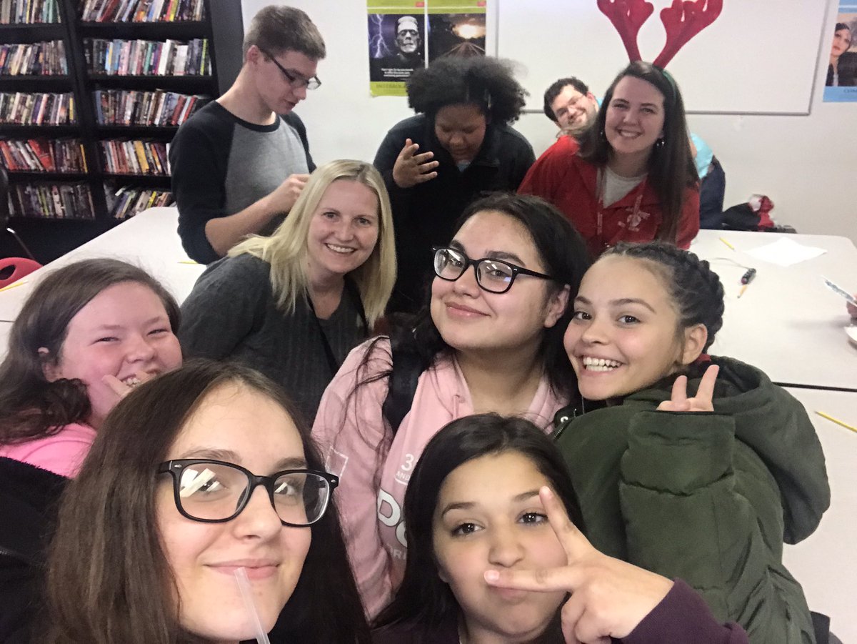 MrsMcCoy_Math's tweet photo. Still unsure who won..... once @MrBertsch started with his trivia questions we lost count around 40-40! Ended the match with a fun selfie! Love these kids &amp; staff https://t.co/KeMlSXVQaJ