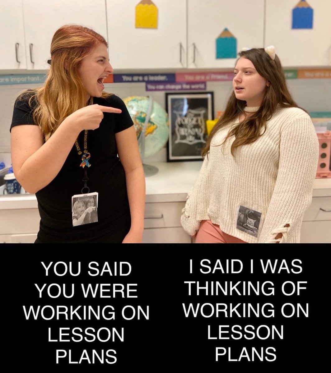 MsHRichardson's tweet photo. Safe to say that meme day was a success! LOVE working with friends who go along with my shenanigans 💛🖤  @HugoOwensMS https://t.co/YdtcuL7V38