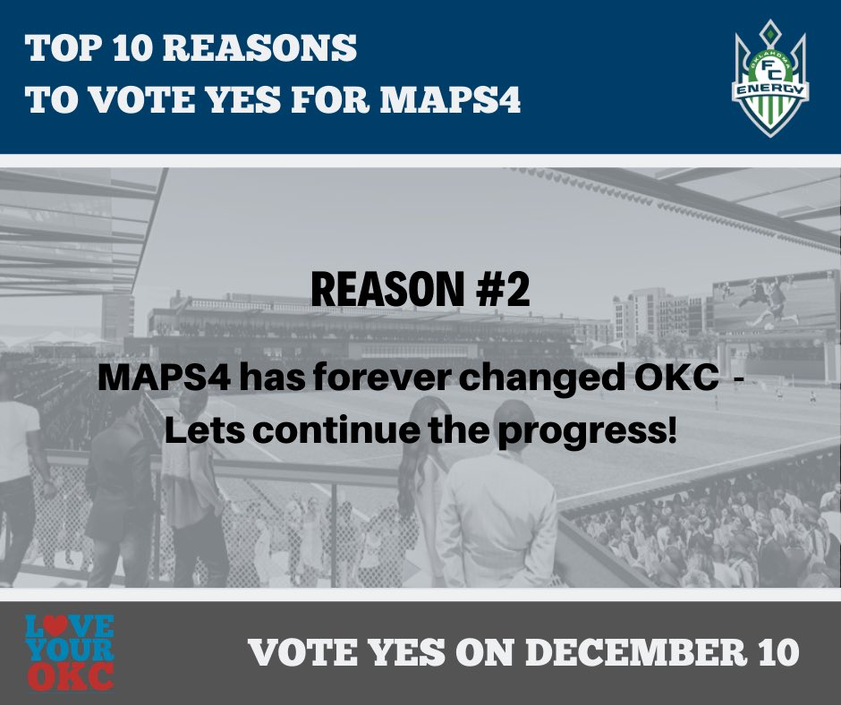Support Oklahoma City by voting YES for MAPS4! It has something for everyone! 

#VoteYESforMAPS4 #LoveYourOKC <a href="/davidfholt/">Mayor David Holt</a> <a href="/mstonecipher13/">Mark Stonecipher</a> <a href="/YESforMAPS/">Love Your OKC - YES for MAPS 4</a>