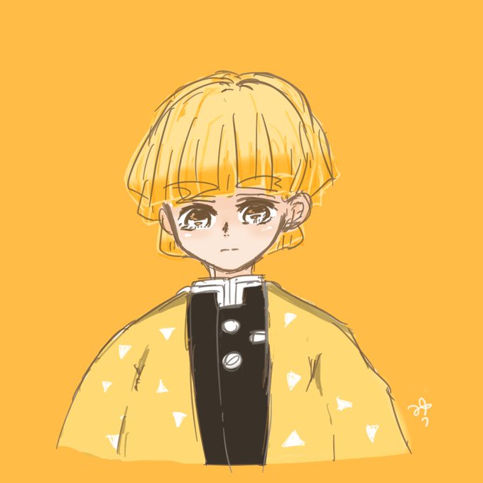 😈𝚜𝚊𝚐𝚒𝚌𝚑𝚊𝚗😈さんがTwitterに投稿した我妻善逸(鬼滅の刃)のイラスト。