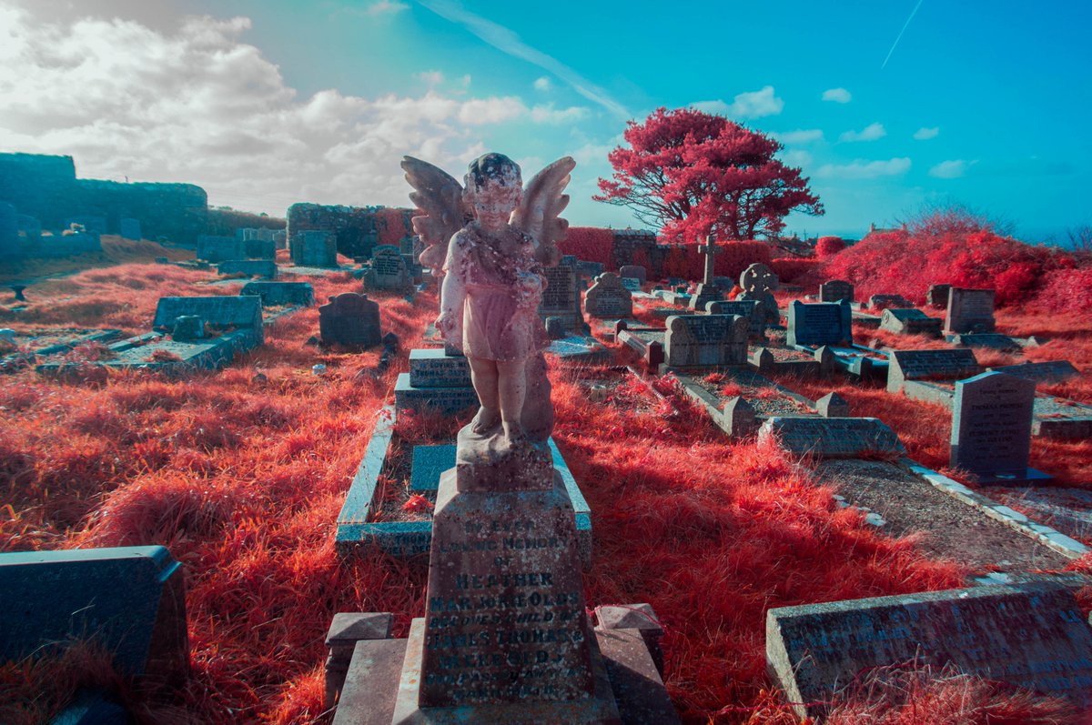 KernowChrome's tweet photo. Pendeen Churchyard/Cemetery, West Cornwall   #infrared #infraredphoto #infraredphotography #aerochrome #cornwall #churchyard #cemetery https://t.co/3OCeT4Mtes