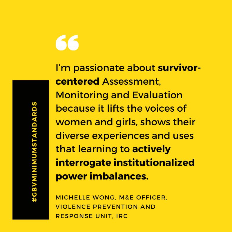GBVResponders's tweet photo. #16DaysIsNotEnough to #endGBV, but w/ the NEW #GBVMinimumStandards, we have a chance!
Michelle is passionate about Standard 16- Assessment, Monitoring & Evaluation - & using a survivor-centered approach 2 M&E!
Learn about all the Standards here: https://t.co/PgNEzLLFGl #16days https://t.co/tbt2mGEOwB