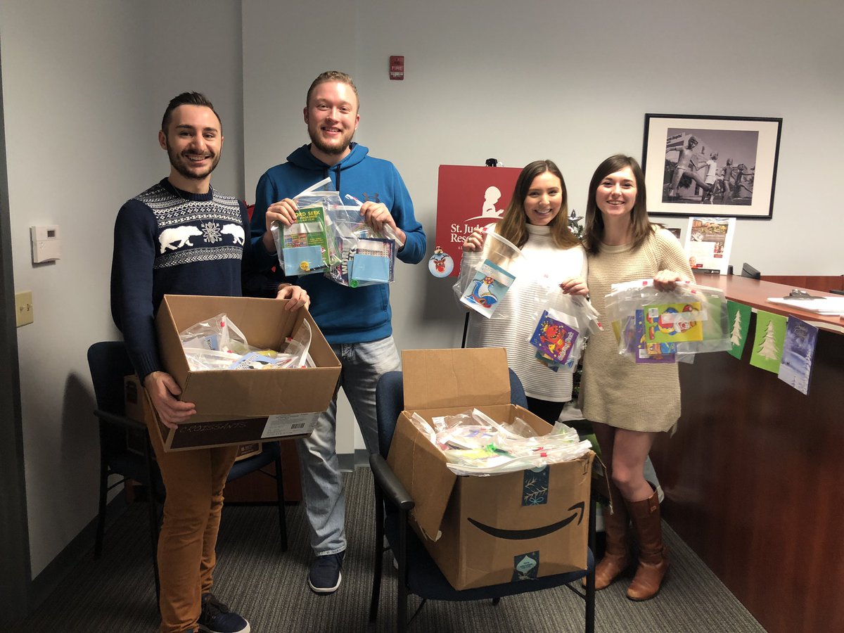 Brothers Jacob and Jonathan dropped off 288 waiting room bags at our regional St. Jude office today! The two who planned our Winter Beach Party incorporated a service aspect that made 144 kids and 144 teen dedicated bags for patients in the St. Jude Children's Research Hospital!