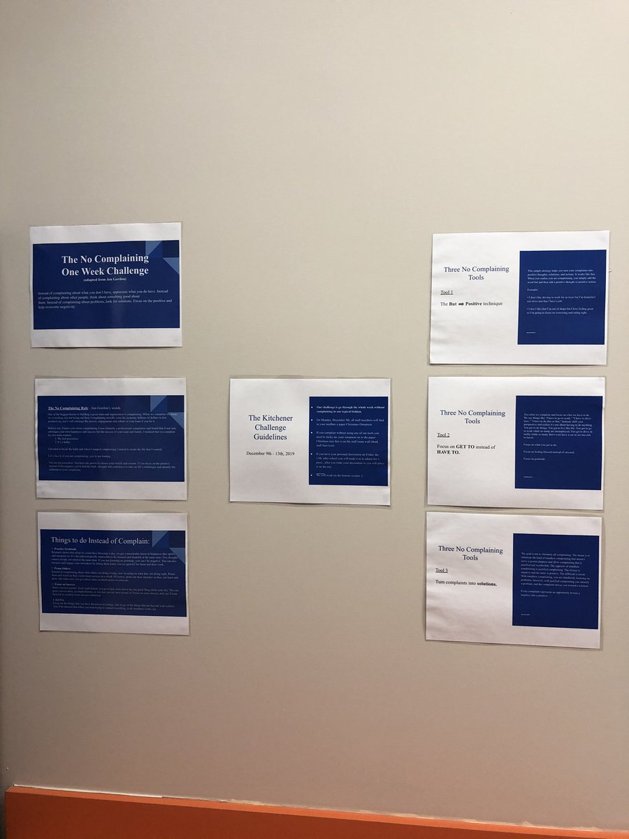 Day one down in our week long, “No complaining challenge” @kitchenerschool Big thanks to @JonGordon11 for the tools to work on our mindset and unfortunate tendency to complain. #bahhumbug #tistheseason #assetbasedthinking