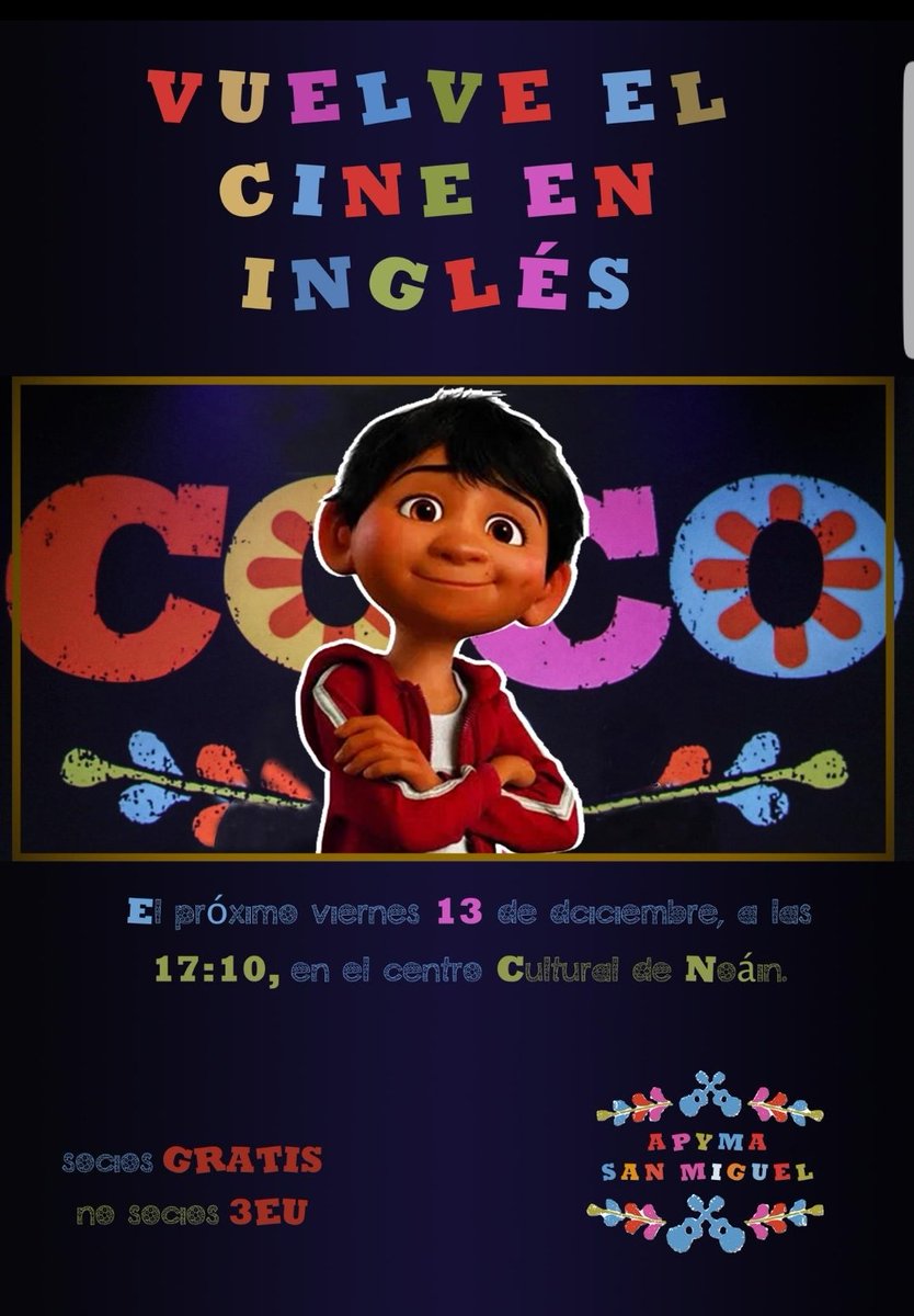 Cine en inglés... os esperamos. ✌✌✌
#cine #noain #ingles