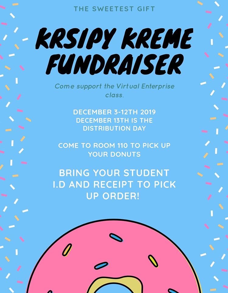 thebackpackplus's tweet image. BackPack Plus is currently doing a fundraiser where we sell Krispy Kreme Products! Come support us by buying some Krispy Kreme doughnuts! Sales end on December 11 and Distribution is on December 13 at Room 110! 🍩🍩
