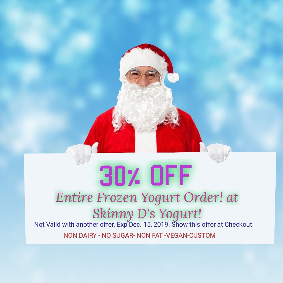 SkinnyDsYogurt's tweet photo. 30% off Entire Purchase of Frozen Yogurt! Exp: 12/15/19. Not valid with another coupon!
At skinny D's Yogurt @shopeverettmall
Or @millcreekplaza
 #deal #coupon #offer  #promotion #fallinlove #discounts #followerdeal #followerexclusive #greatdeal #froyodeal #frozenyogurtcoupon https://t.co/gpZ4DqCgPx