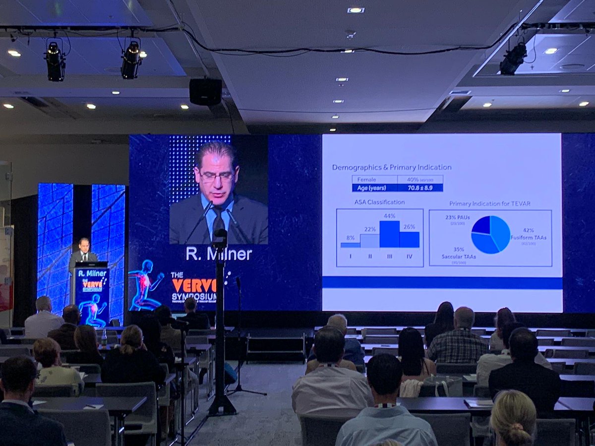 Dr. Ross Milner presenting at the 2019 <a href="/VERVEsymposium/">VERVE Symposium</a> in Sydney, Australia on the topic of TEVAR. Welcome back to the chilly weather, Dr. Milner! #vervesymposium #tevar