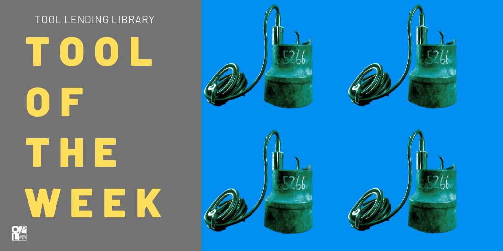 oaklibrary's tweet photo. Tool of the Week: Sump Pump!
During rainy season, Oakland basements may be at risk. Borrowing a “sump pump” from our Tool Lending Library may help keep your home dry this winter. To learn more about checking out tools, visit https://t.co/ajLHnOpMj1
🔧
#Oakland #MoreLibrary https://t.co/xQDYWxWg3t