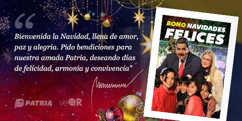 CarnetDLaPatria's tweet photo. Necesitas escanearte para optar al #BonoNavidadesFelices? Envia la imagen del #QR del 
@CarnetDLaPatria
 
y tu numero teléfonico (movil)📱 
al correo carnetdelapatria@gmail.com y te daremos el apoyo.🎄🙋‍♀️🙋‍♂️

#NavidadesFelicesConElCarnetDLaPatria 
 #VenezuelaEnVictoria https://t.co/AAp9kSDLjb