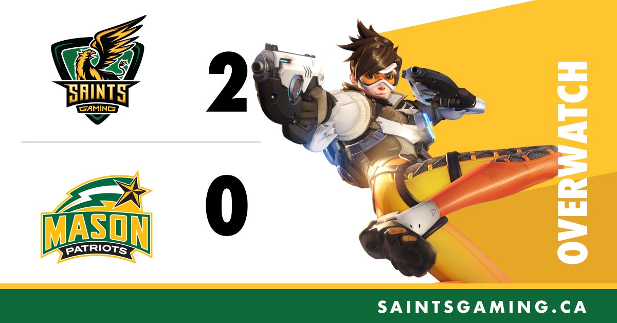 SaintsGamingCA's tweet photo. Our Varsity Overwatch Team brought the 🔥 heat in Week [11] of @TeamTespa Pre Season!

✌️2-0 George Mason University @GMUeSports 
✌️2-0 University of Minnesota @esportsumn 

#SAINTSWIN 

@StClairSRC @StClairCollege  @STCLAIRALUMNI 

#Esports #Overwatch #StClairCollege https://t.co/jI180eesrk