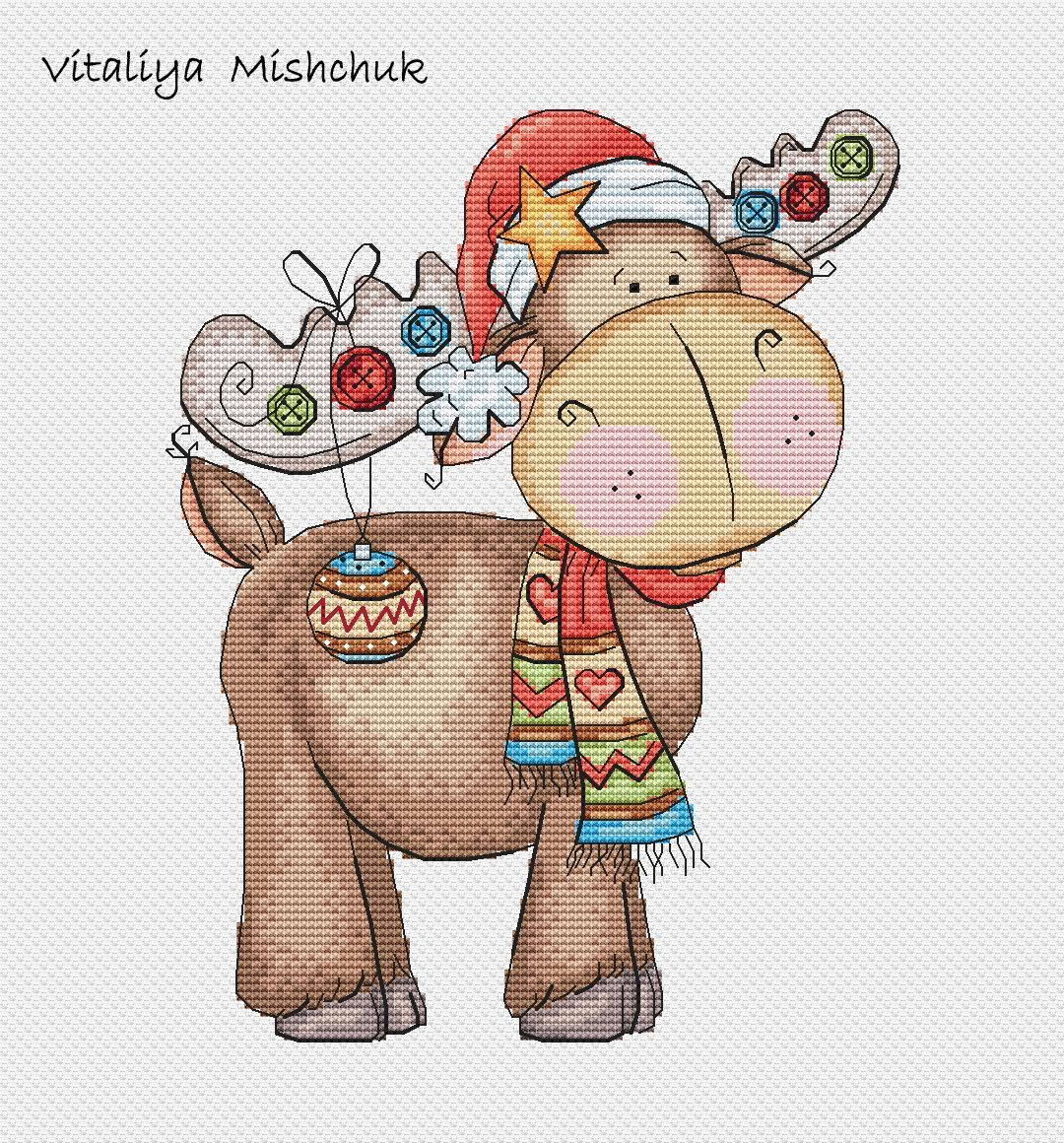 Hello! And today I have for you my new, Christmas and positive pattern with such a moose.🌲❄🦌
And he is just like you preparing for Christmas and New Year.😊
All the details of the pattern are here etsy.com/listing/746733…