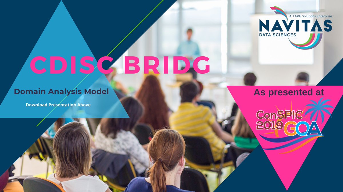 NavitasDS's tweet photo. CDISC BRIDG (Biomedical Research Integrated Domain Group) is the canonical model in the biomedical/clinical research arena and is on its way to receiving ISO approval. Download this presentation to learn more: https://t.co/Q9Rb6v3rlv
#ConSPIC2019 #CDISC #BRIDG #clinicaldata https://t.co/80sETJxCpQ